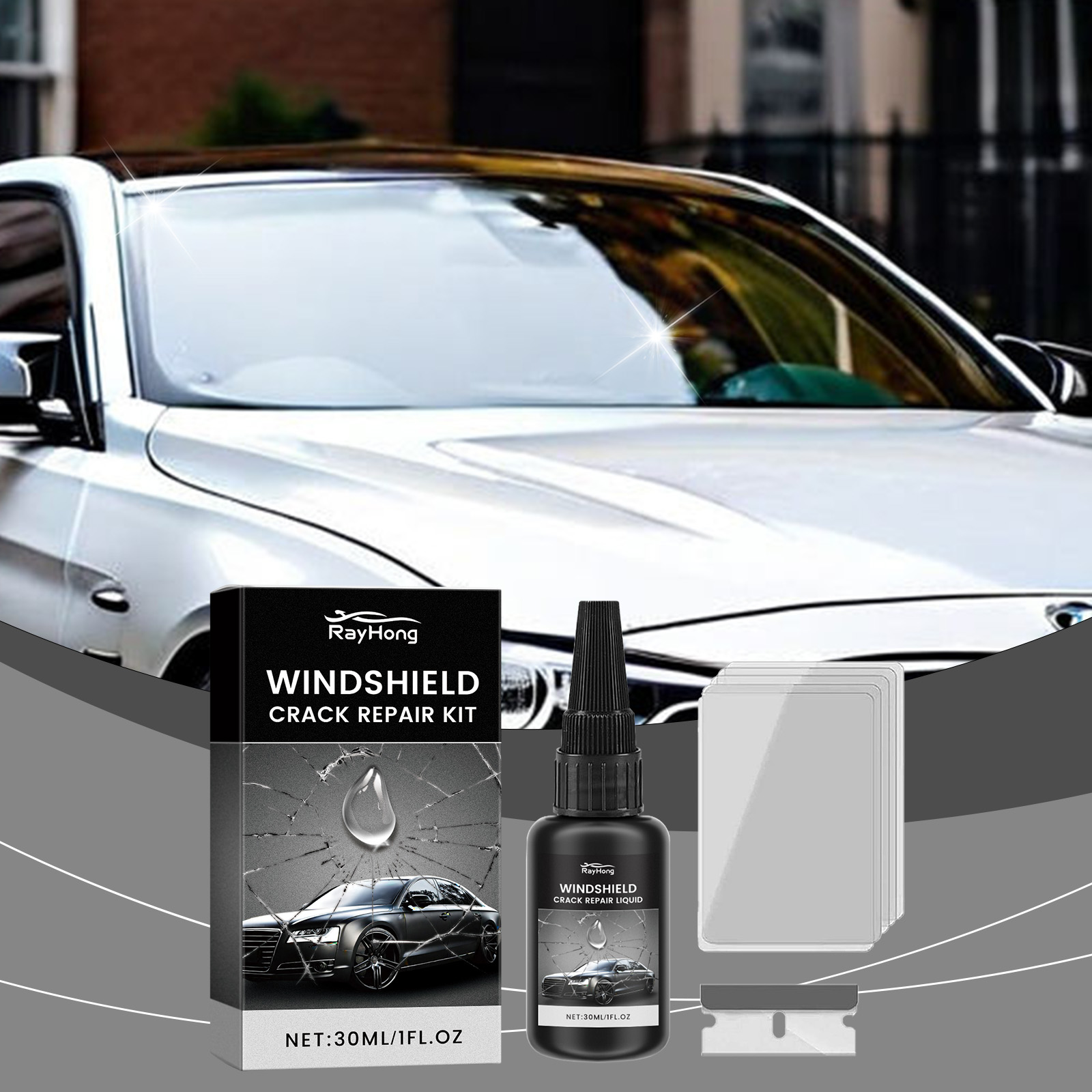 Lem untuk Perbaikan Kaca Depan - Liquid Uv Glue Kit ulasan dan harga